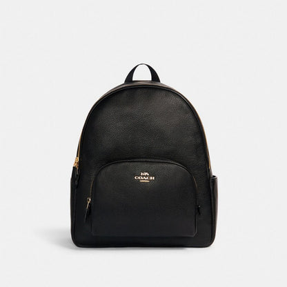 Large Court Backpack Pebbled Leather-Gold-Black Pebbled Leather-Gold-Black