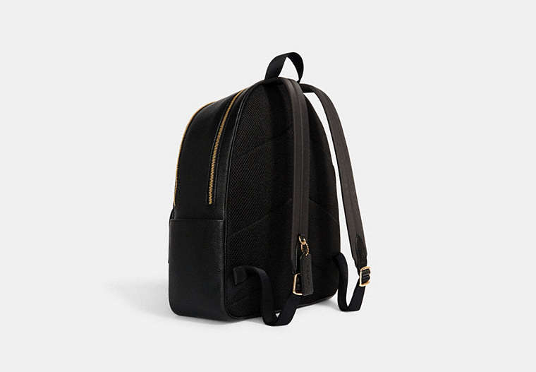 Large Court Backpack Pebbled Leather-Gold-Black Pebbled Leather-Gold-Black