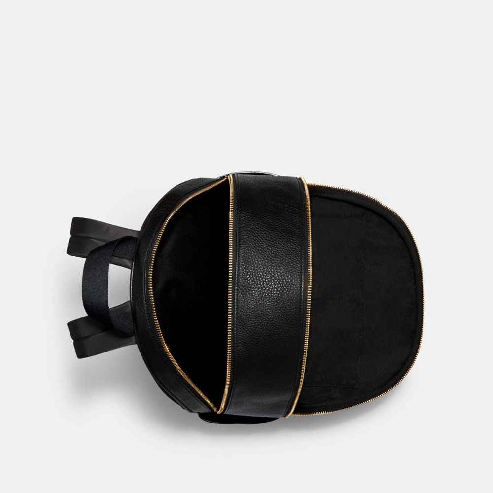 Large Court Backpack Pebbled Leather-Gold-Black Pebbled Leather-Gold-Black