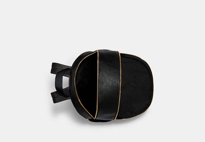 Large Court Backpack Pebbled Leather-Gold-Black Pebbled Leather-Gold-Black