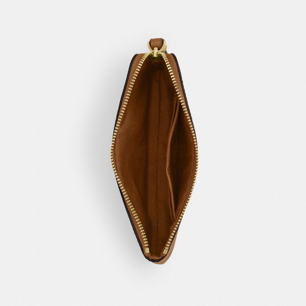 Corner Zip Wristlet Crossgrain Leather-Im-Honey Brown Crossgrain Leather-Im-Honey Brown
