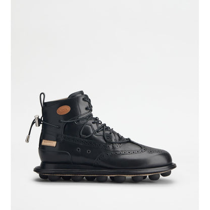 Tods Ankle Boots In Leather Nero Mens