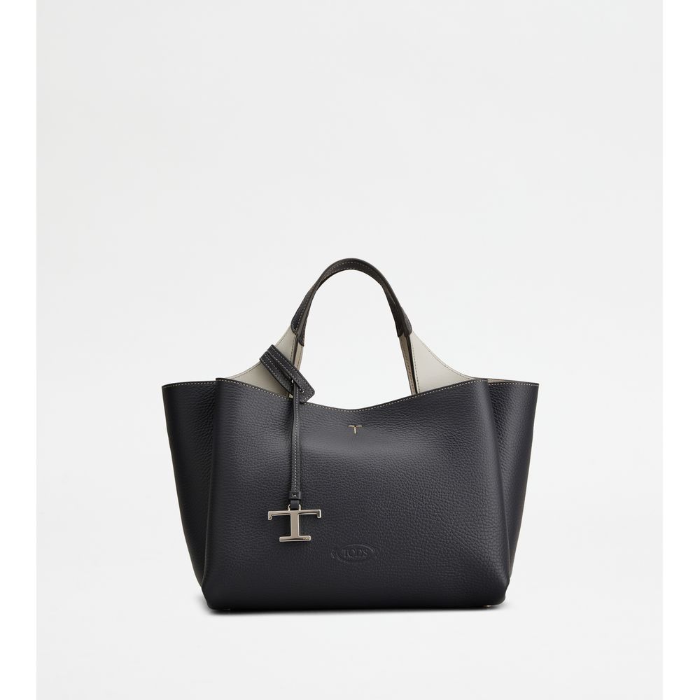 Tods Bag In Leather Mini Blue Grey