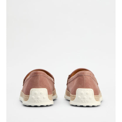 Tods Loafers In Suede Pink Womens