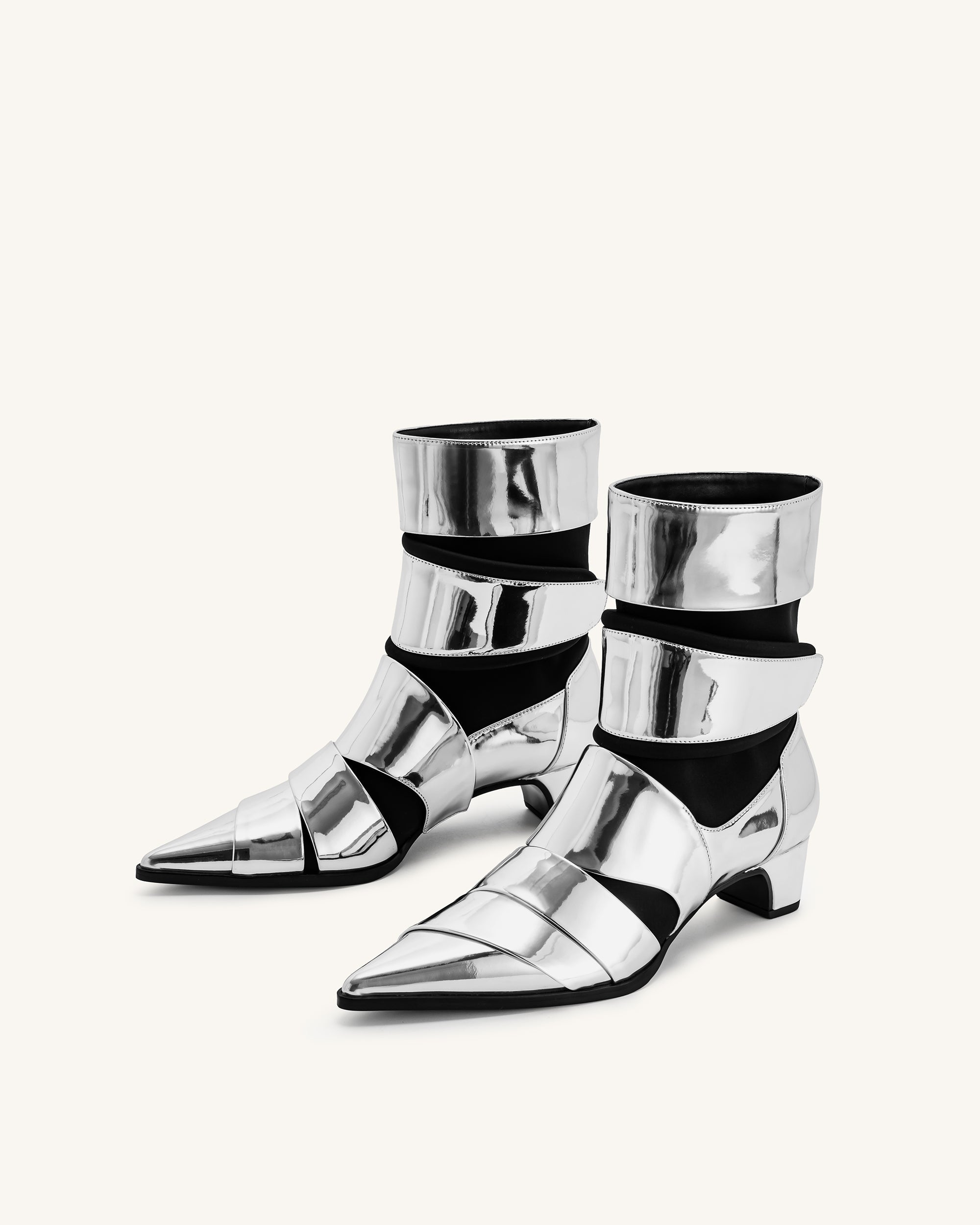 Jw Pei Emily Strap Ankle Boots Silver