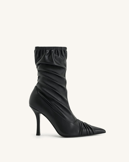 Jw Pei Joanne Paneled Detailing Leather Ankle Boots Black