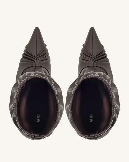 Jw Pei Joanne Paneled Detailing Leather Ankle Boots Burgundy