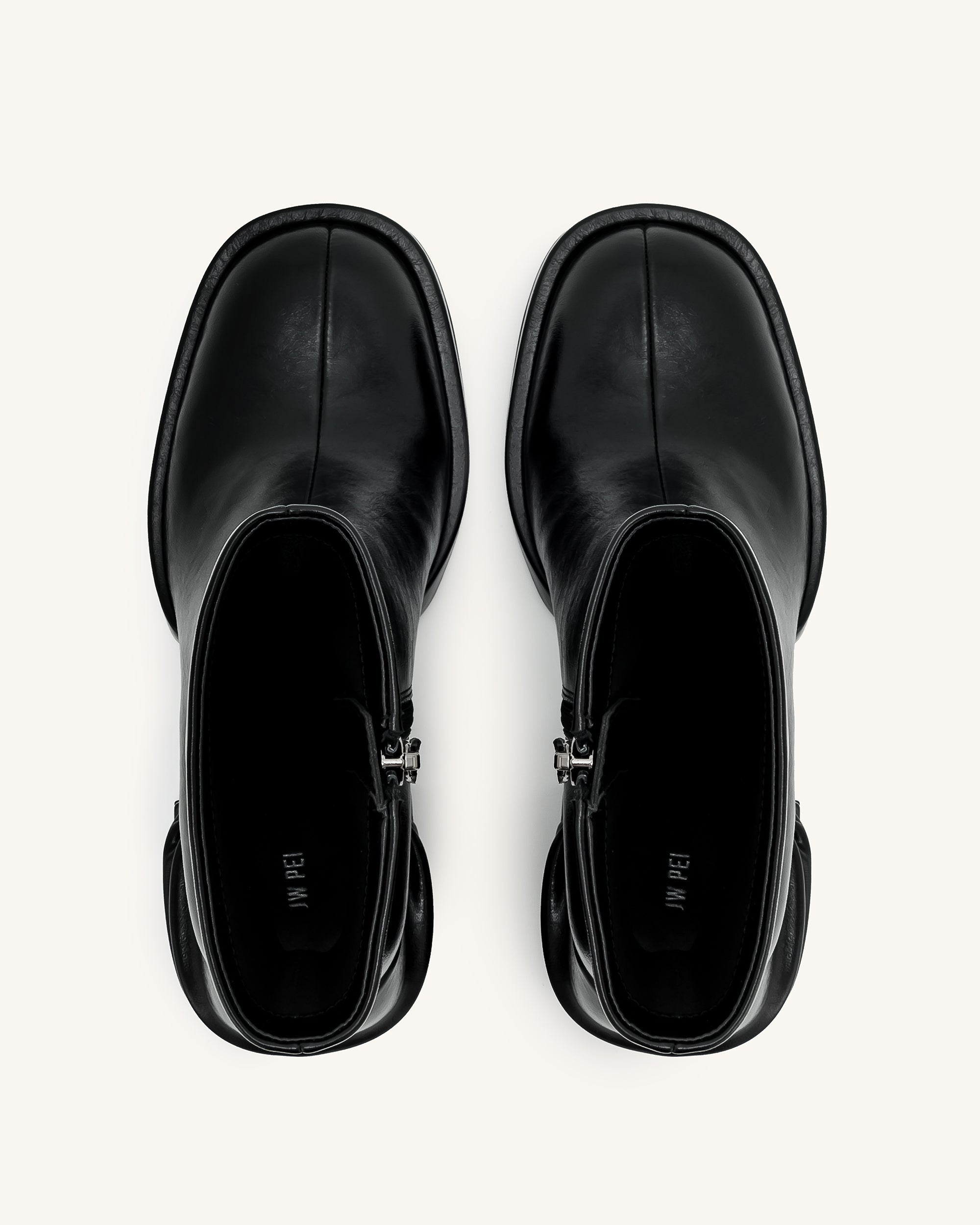 Jw Pei Saylor Round Toe Platform Ankle Boots Black