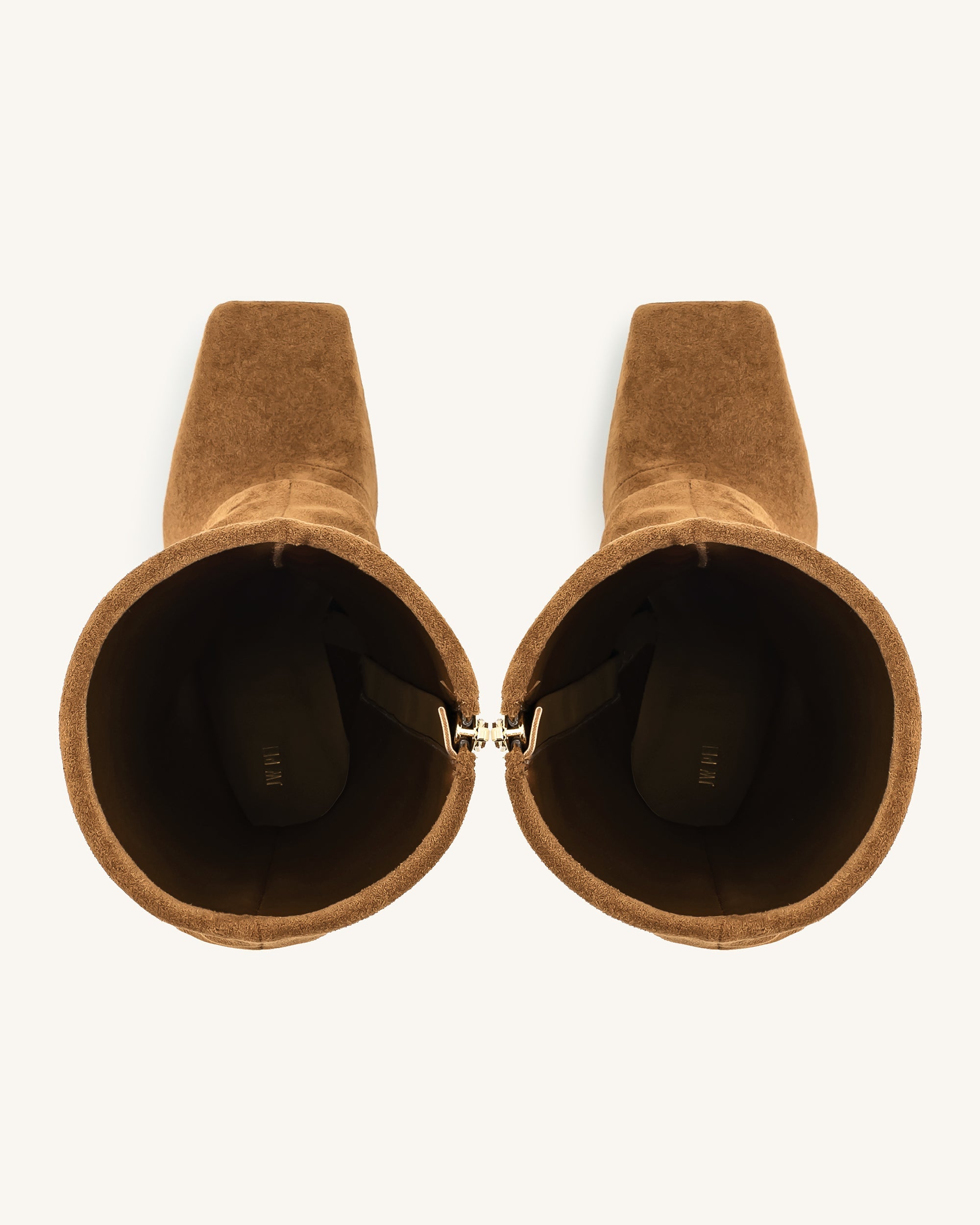 Jw Pei Reyna Square Toe Platform Knit Boots Brown