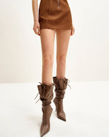 Jw Pei Olivia Leather High Heel Boots Brown