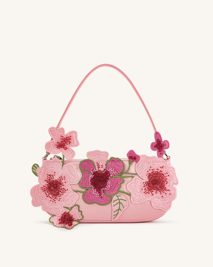 Jw Pei Leona Bead Embellished Shoulder Bag Pink