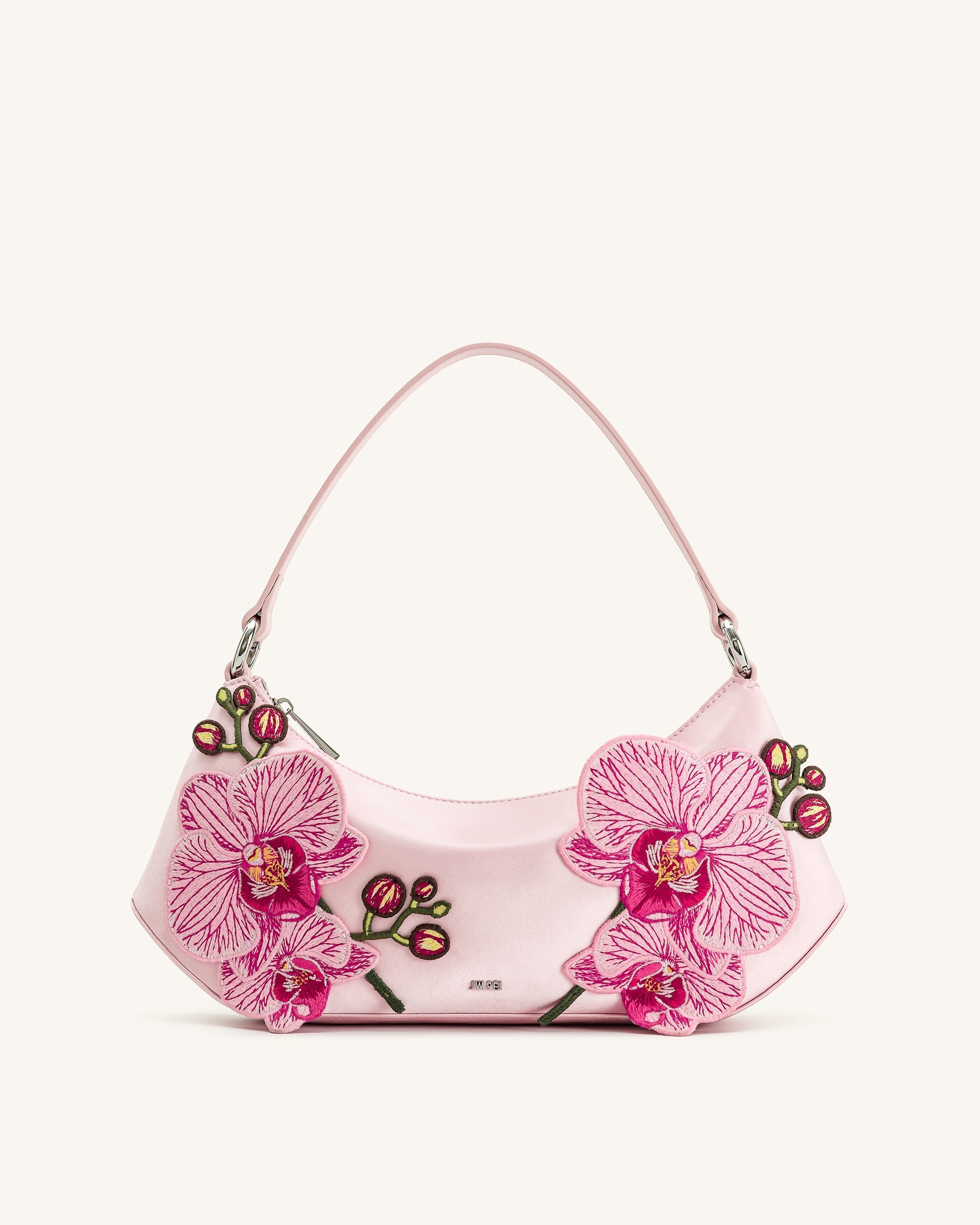 Jw Pei Lily Orchid Embroidered Shoulder Bag Pink