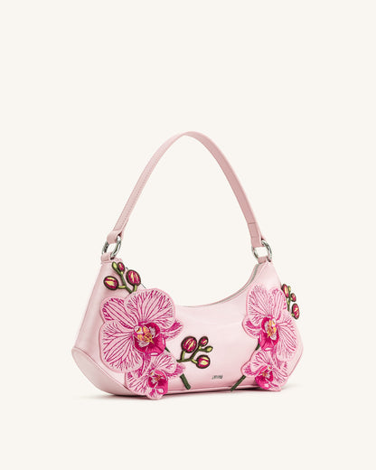 Jw Pei Lily Orchid Embroidered Shoulder Bag Pink