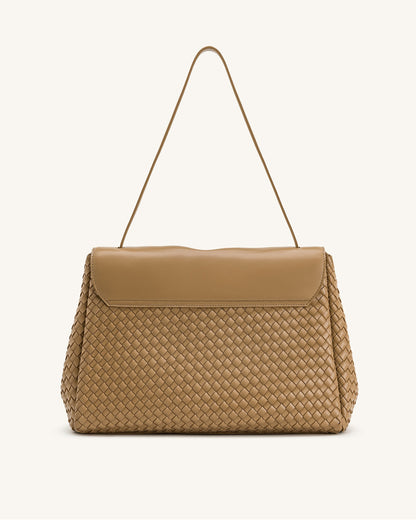 Jw Pei Hilary Woven Shoulder Bag Camel