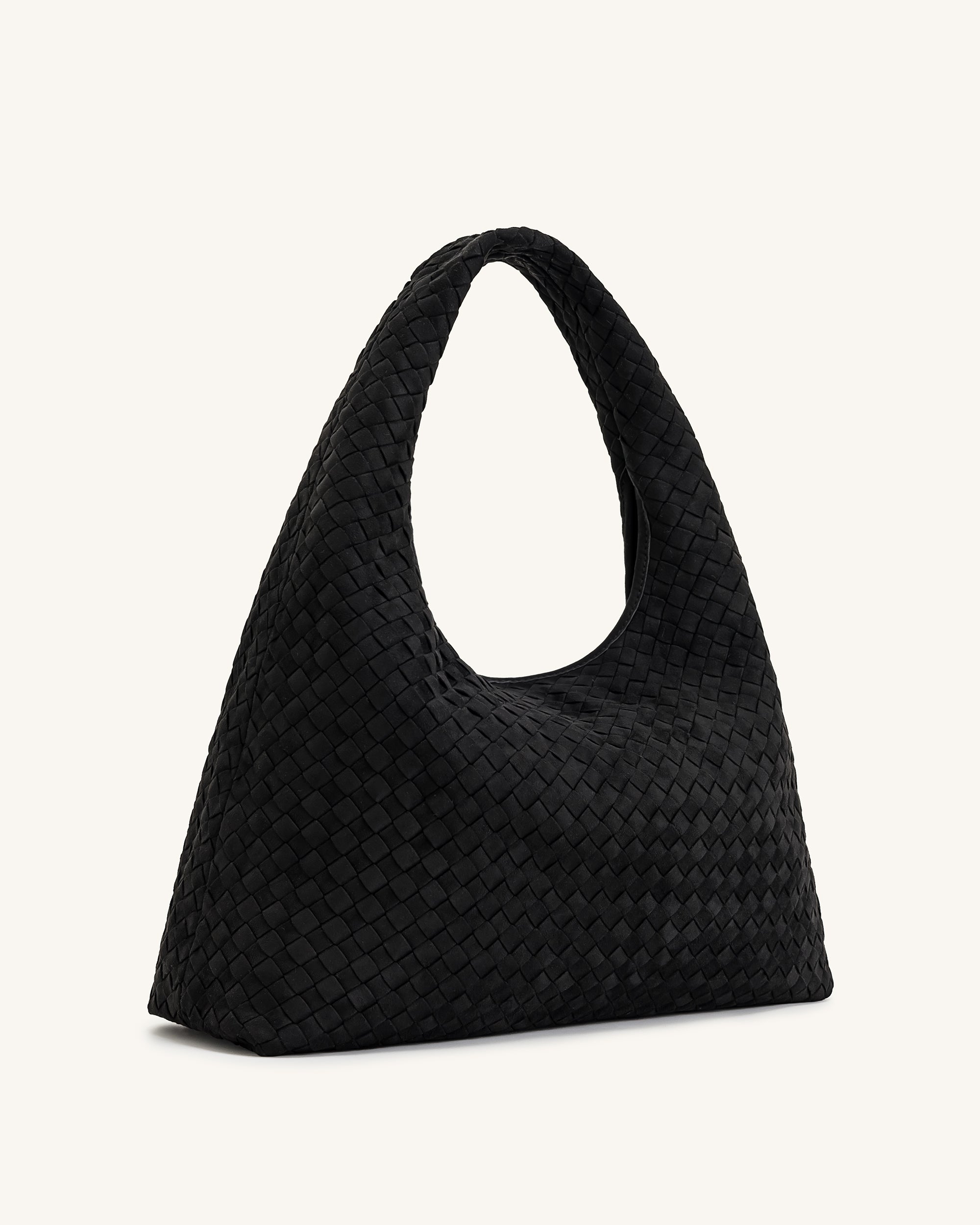 Jw Pei Laura Faux Suede Woven Shoulder Bag Black