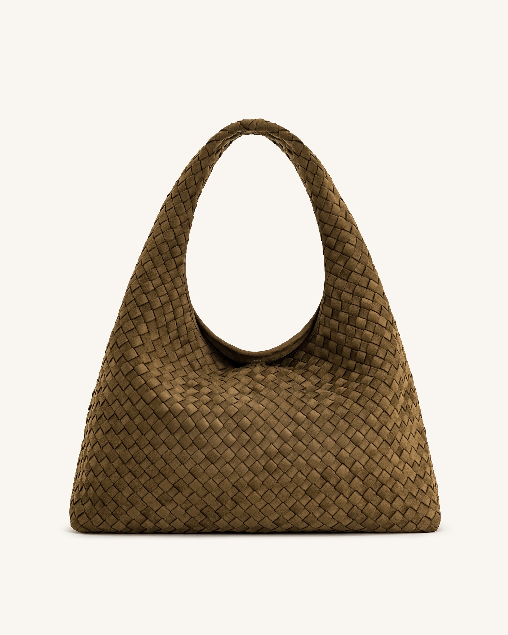 Jw Pei Laura Faux Suede Woven Shoulder Bag Olive Green