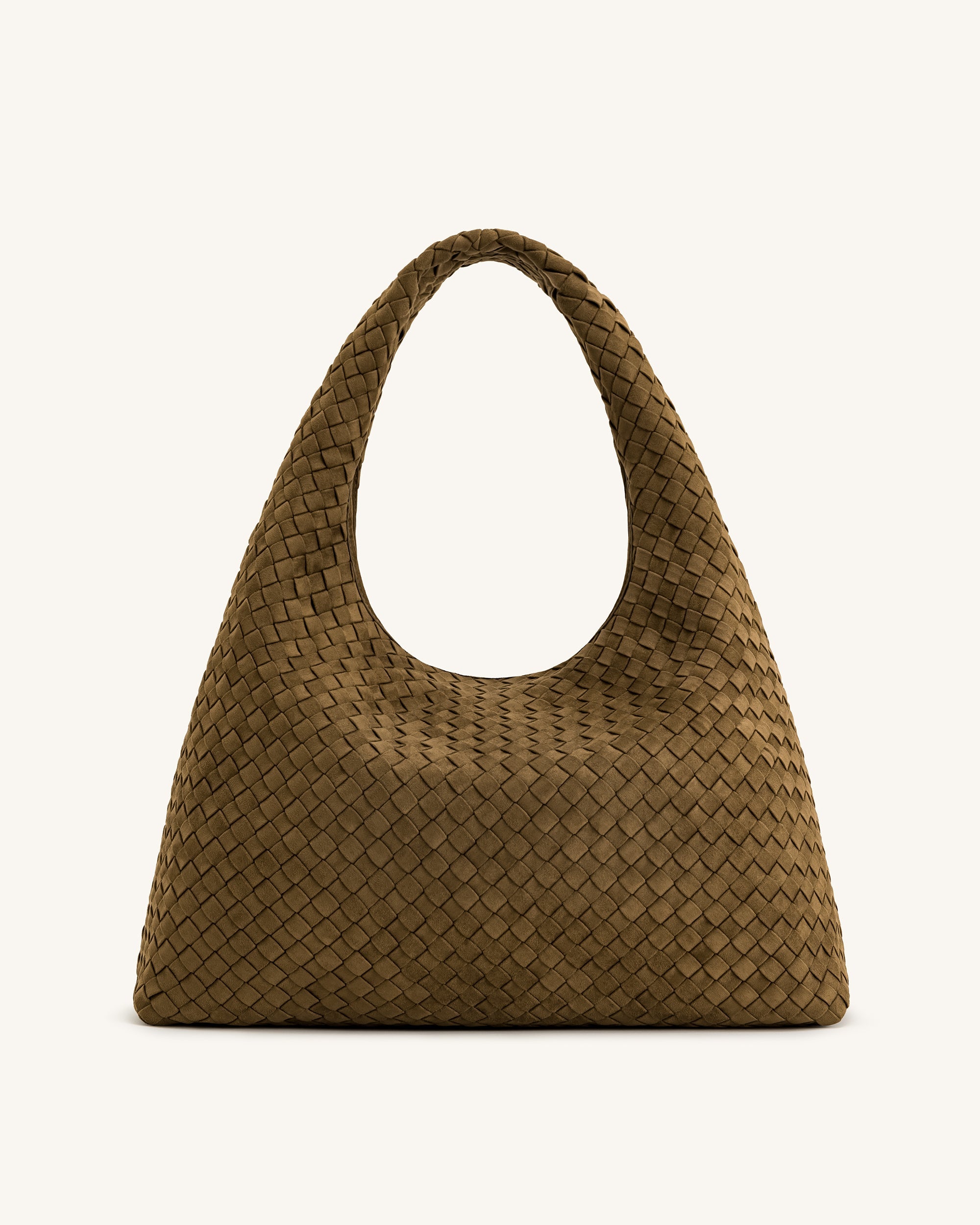 Jw Pei Laura Faux Suede Woven Shoulder Bag Olive Green