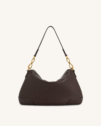 Jw Pei Jayla Metal Pendant Embellished Shoulder Bag Dark Brown
