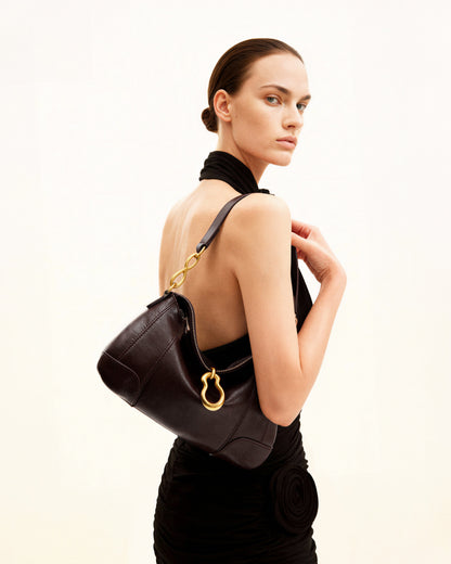 Jw Pei Jayla Metal Pendant Embellished Shoulder Bag Dark Brown
