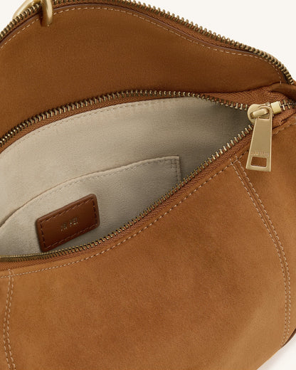 Jw Pei Jayla Faux Suede Metal Pendant Embellished Shoulder Bag Brown