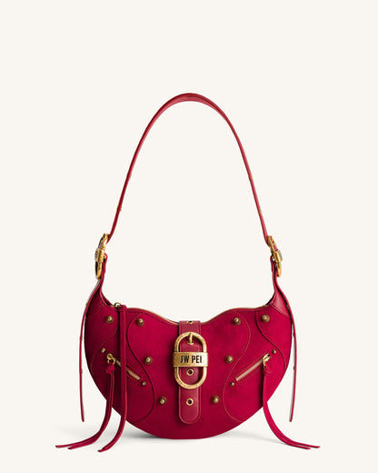 Jw Pei Tessa Suede Shoulder Bag Deep Magenta