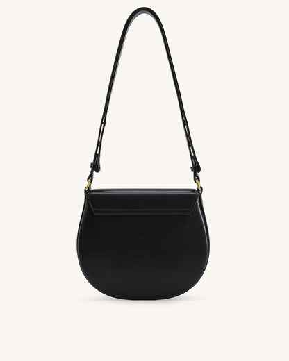 Jw Pei Diana Ring Flap Saddle Bag Black
