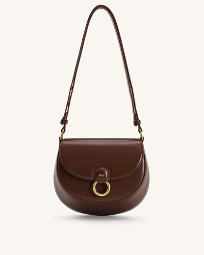 Jw Pei Diana Ring Flap Saddle Bag Brown