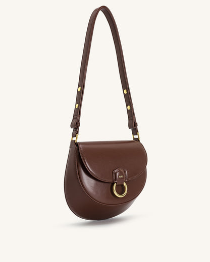 Jw Pei Diana Ring Flap Saddle Bag Brown
