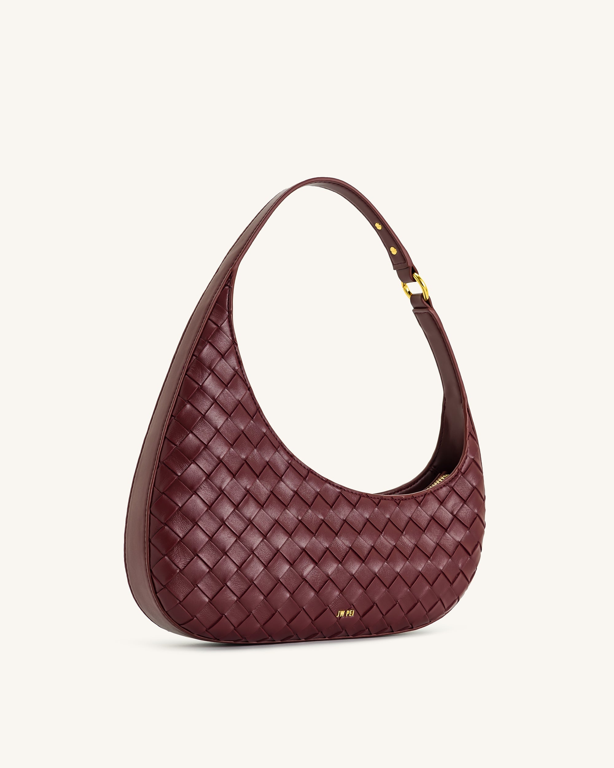 Jw Pei Harlee Weave Texture Shoulder Bag Burgundy