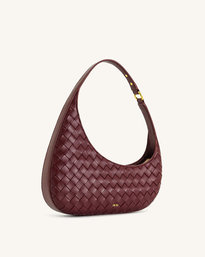 Jw Pei Harlee Weave Texture Shoulder Bag Burgundy