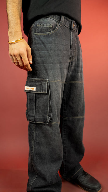 BLACK DENIM MEN'S CARGO