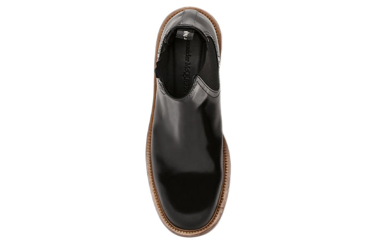 Alexander McQueen Leather Chelsea Boots Black Brown