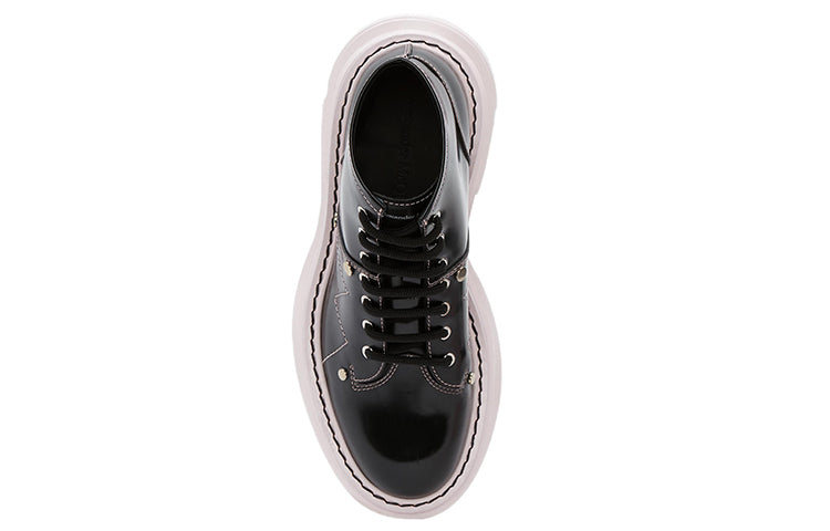 Alexander McQueen Tread Lace-Up Boot Black Pink (Women's)