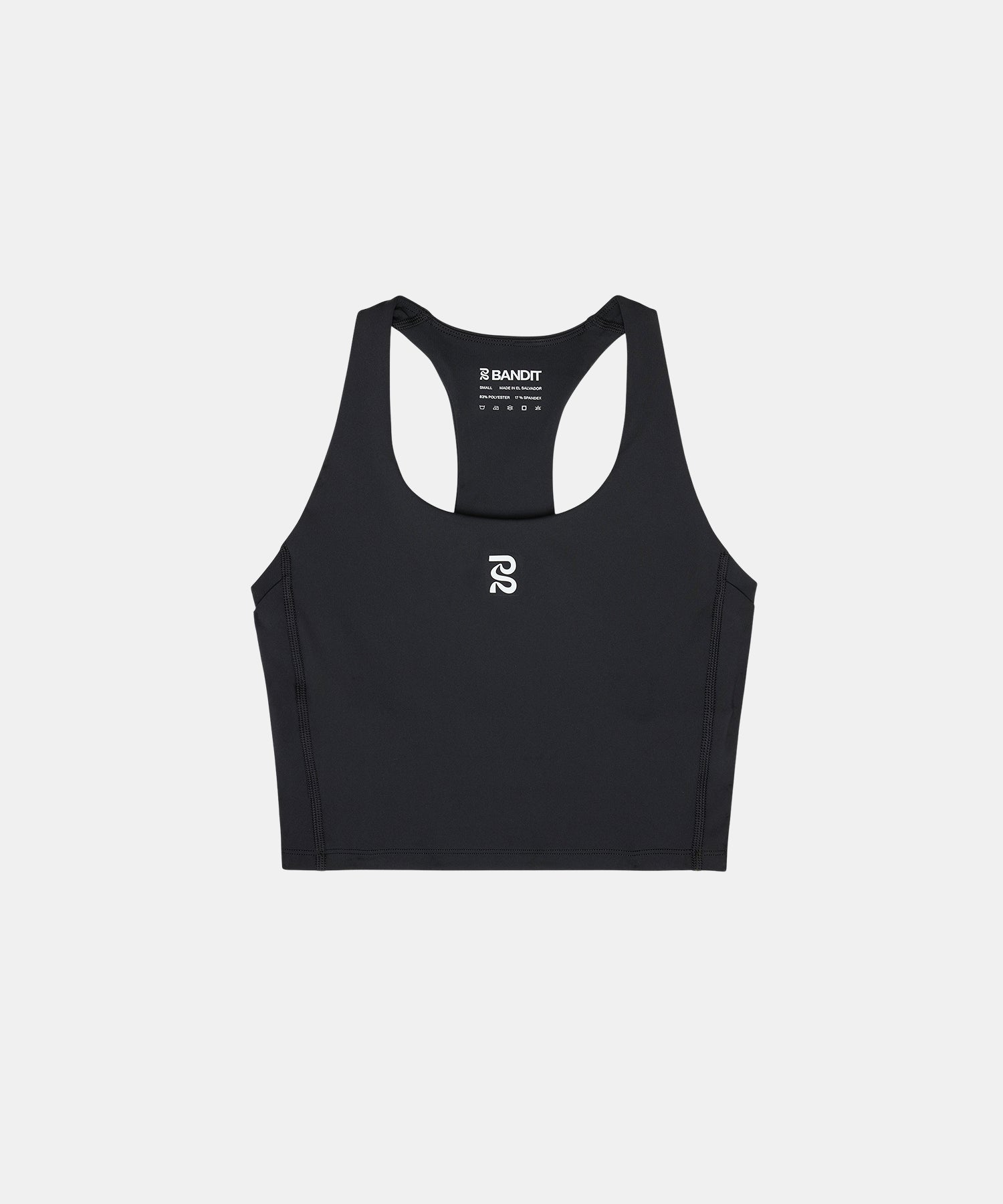 Bandit Stamina Scoop Neck Race Crop Black