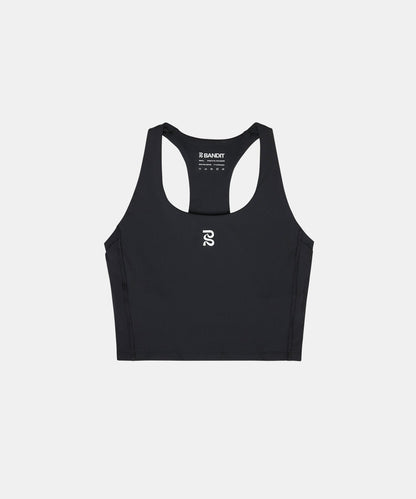 Bandit Stamina Scoop Neck Race Crop Black
