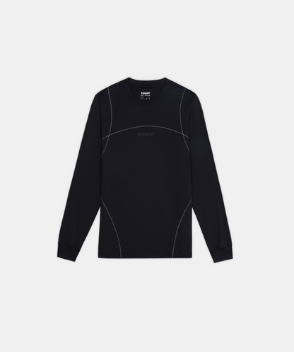 Bandit Mens Micromesh Reflecto Stitch Long Sleeve Tee Black