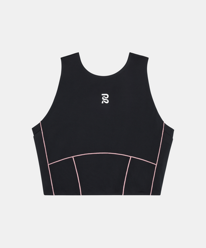 Bandit Stamina Pop Stitch Volta Crop Black Mauve