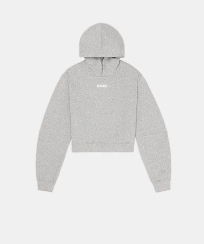 Bandit Womens Stitch Logo Cropped Hoodie Heather Grey