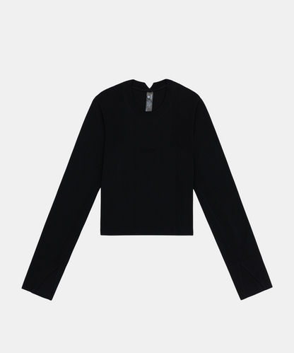 Bandit Womens Mercury Seamless Long Sleeve Crop Black