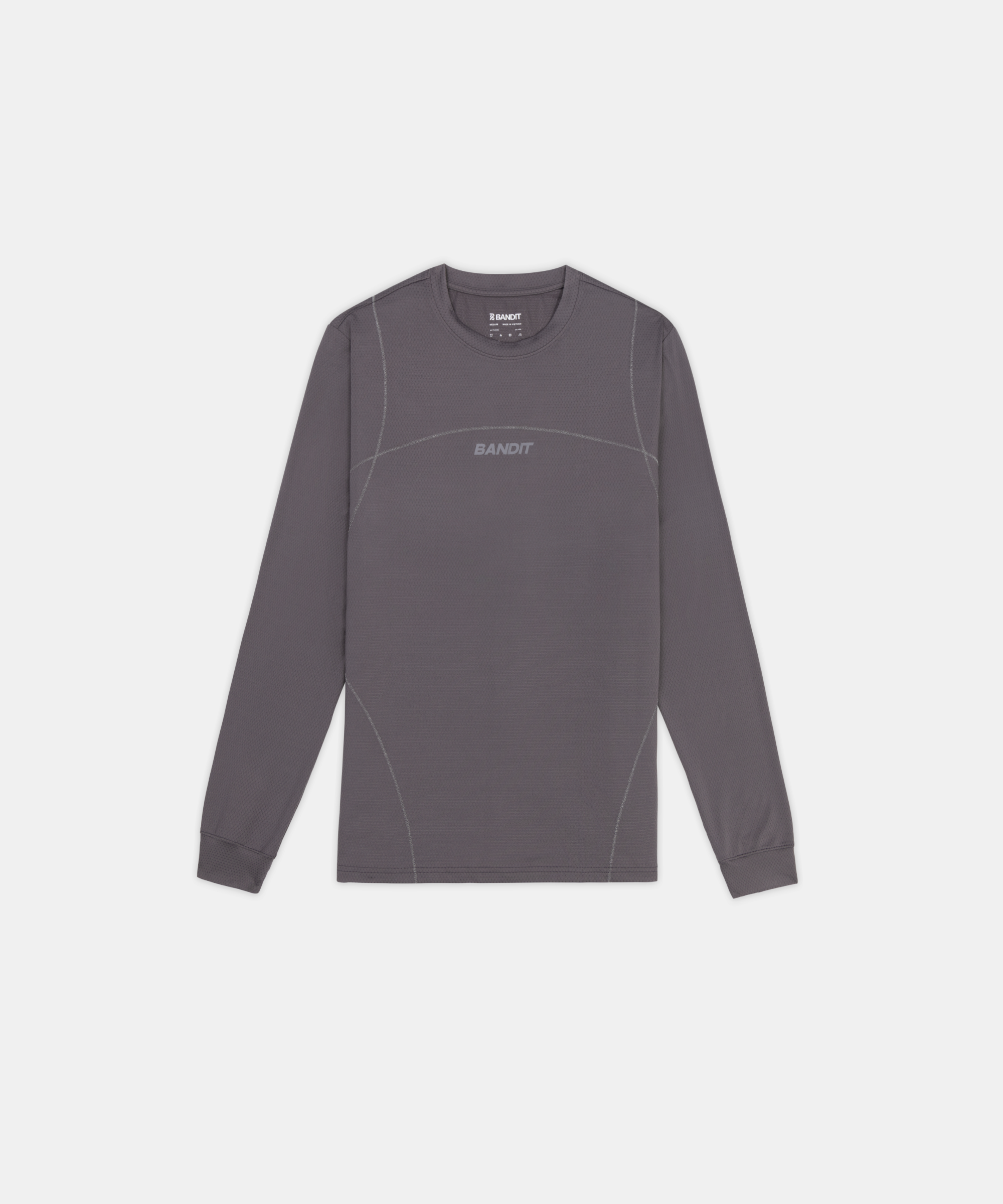 Bandit Mens Micromesh Reflecto Stitch Long Sleeve Tee Haze