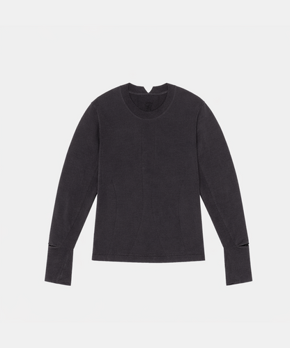 Bandit Womens Seamless Wool Blend Long Sleeve Shadow