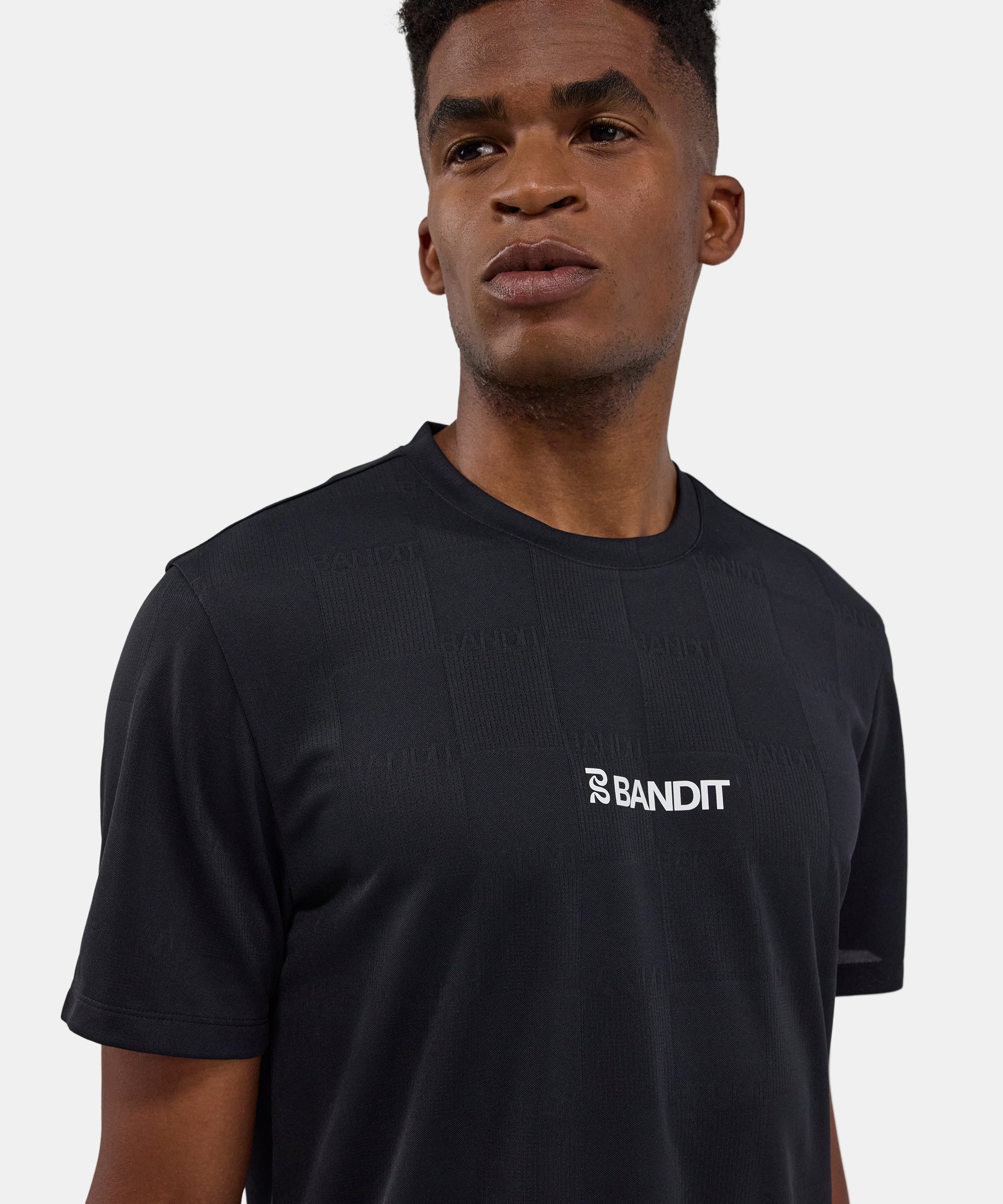 Bandit Bandit Cheque Jacquard Short Sleeve Tee Black
