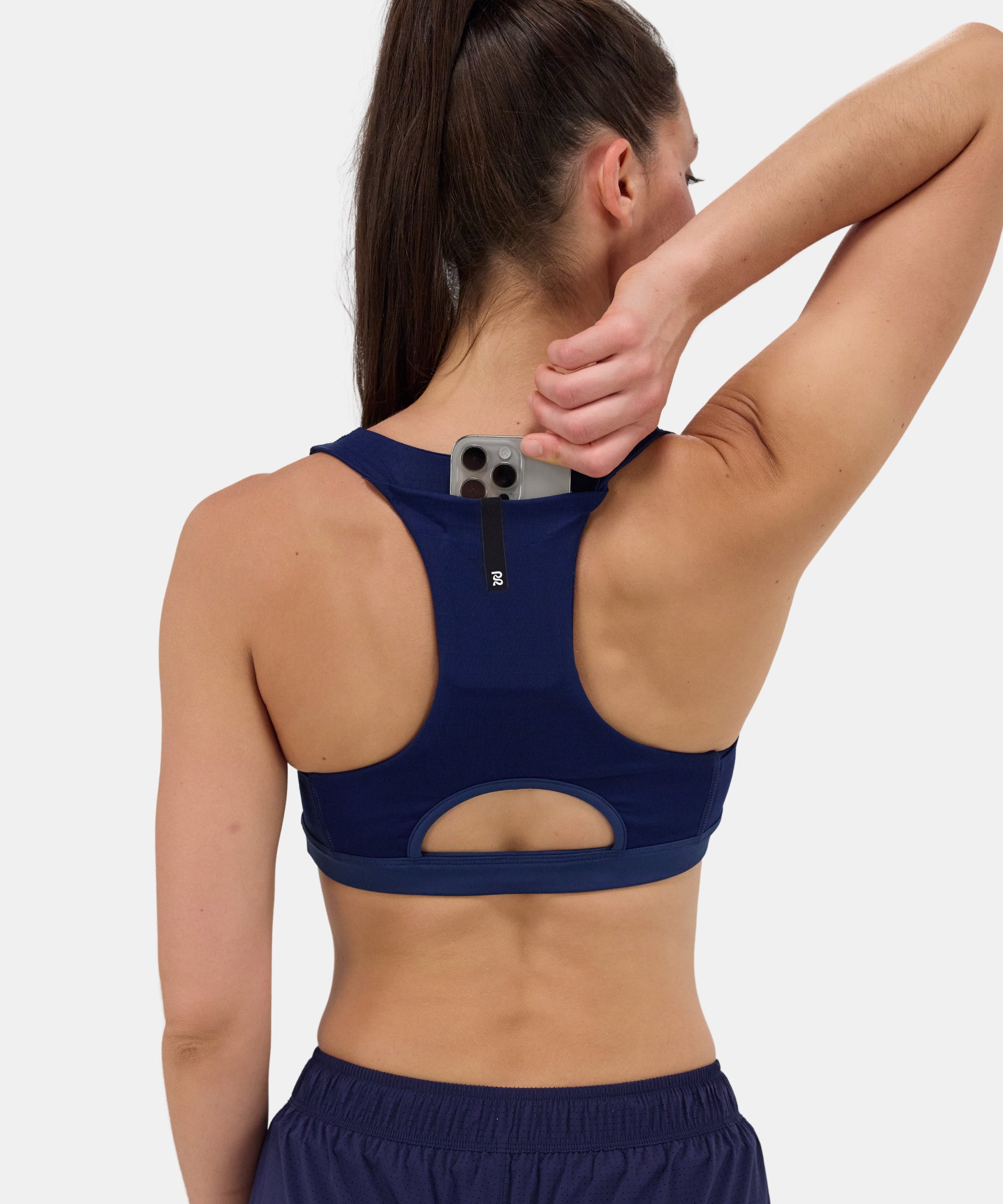 Bandit Gridlock Scoop Neck Run Bra Ny Navy