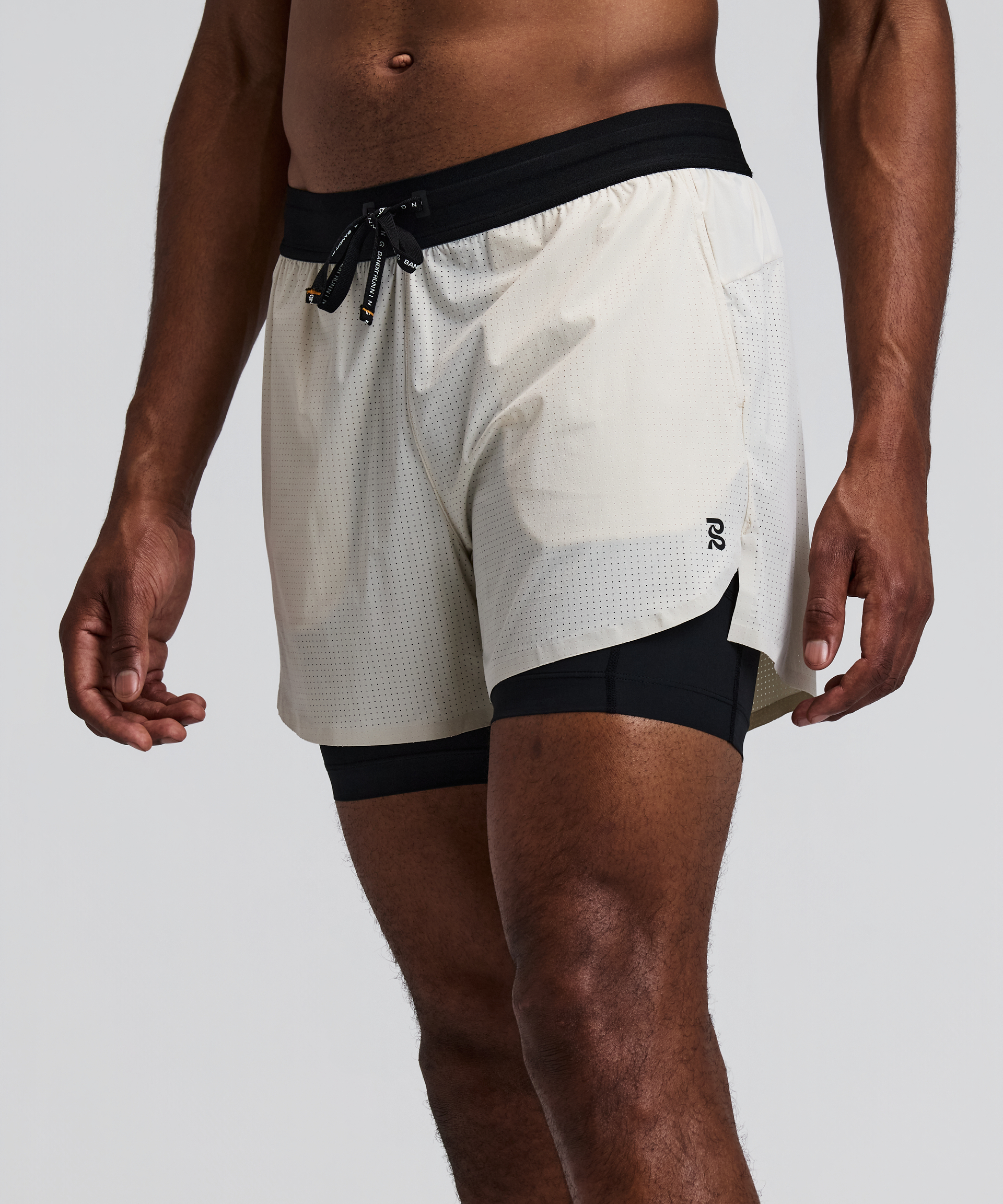 Bandit Mens Vento 2 In 1 Run Short Champagne