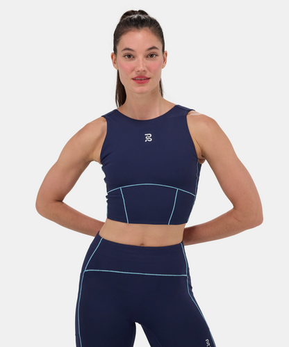 Bandit Stamina Pop Stitch Volta Crop Ny Navy Vintage Blue
