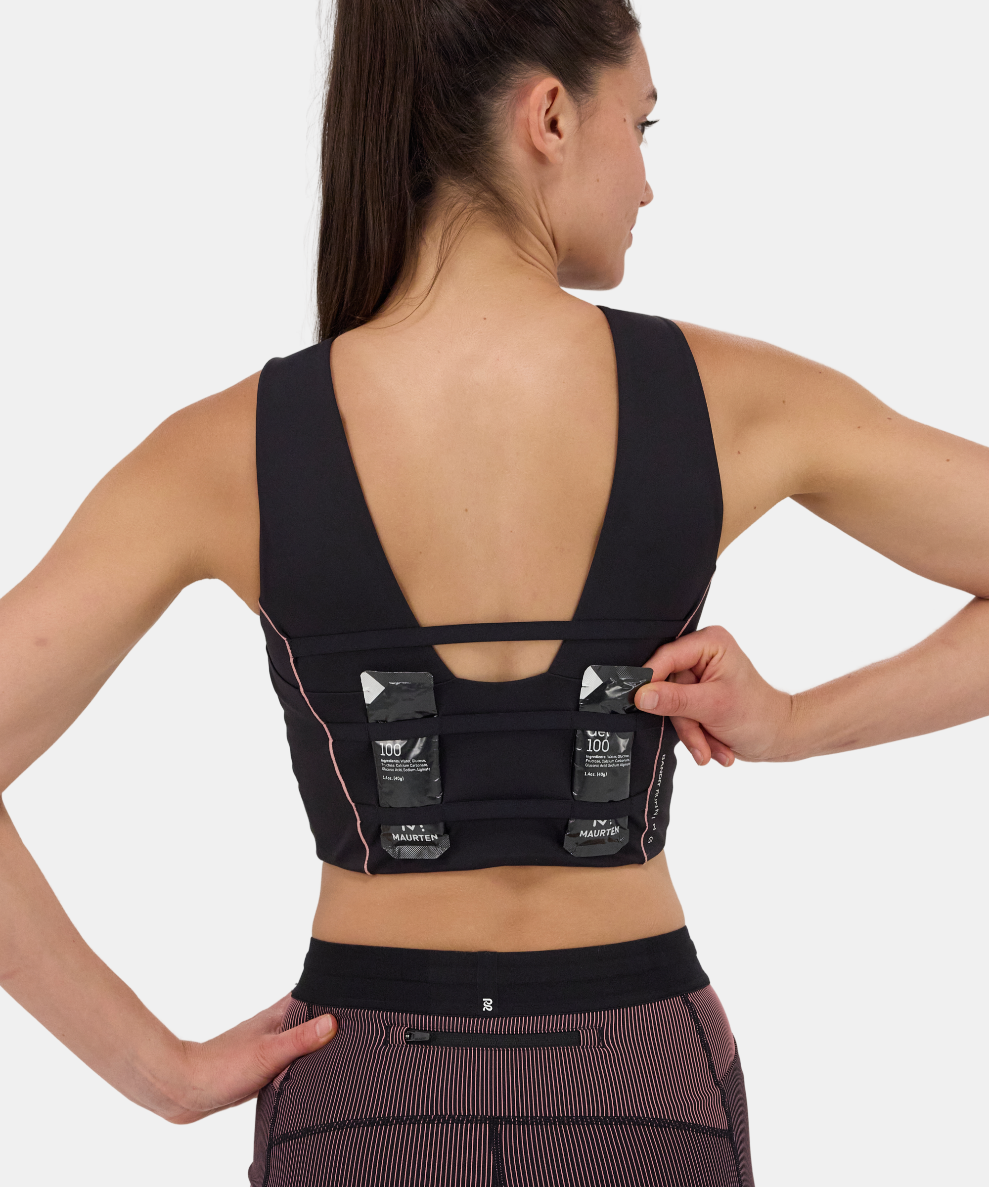 Bandit Stamina Pop Stitch Volta Crop Black Mauve