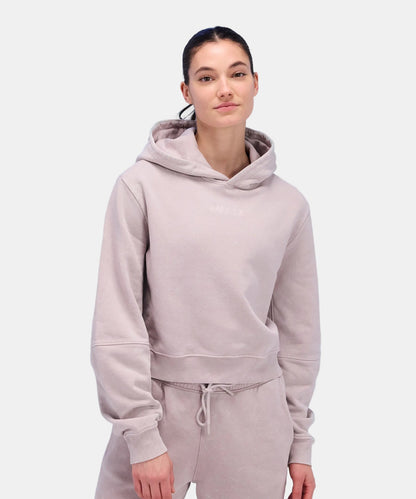 Bandit Womens Stitch Logo Cropped Hoodie Ash
