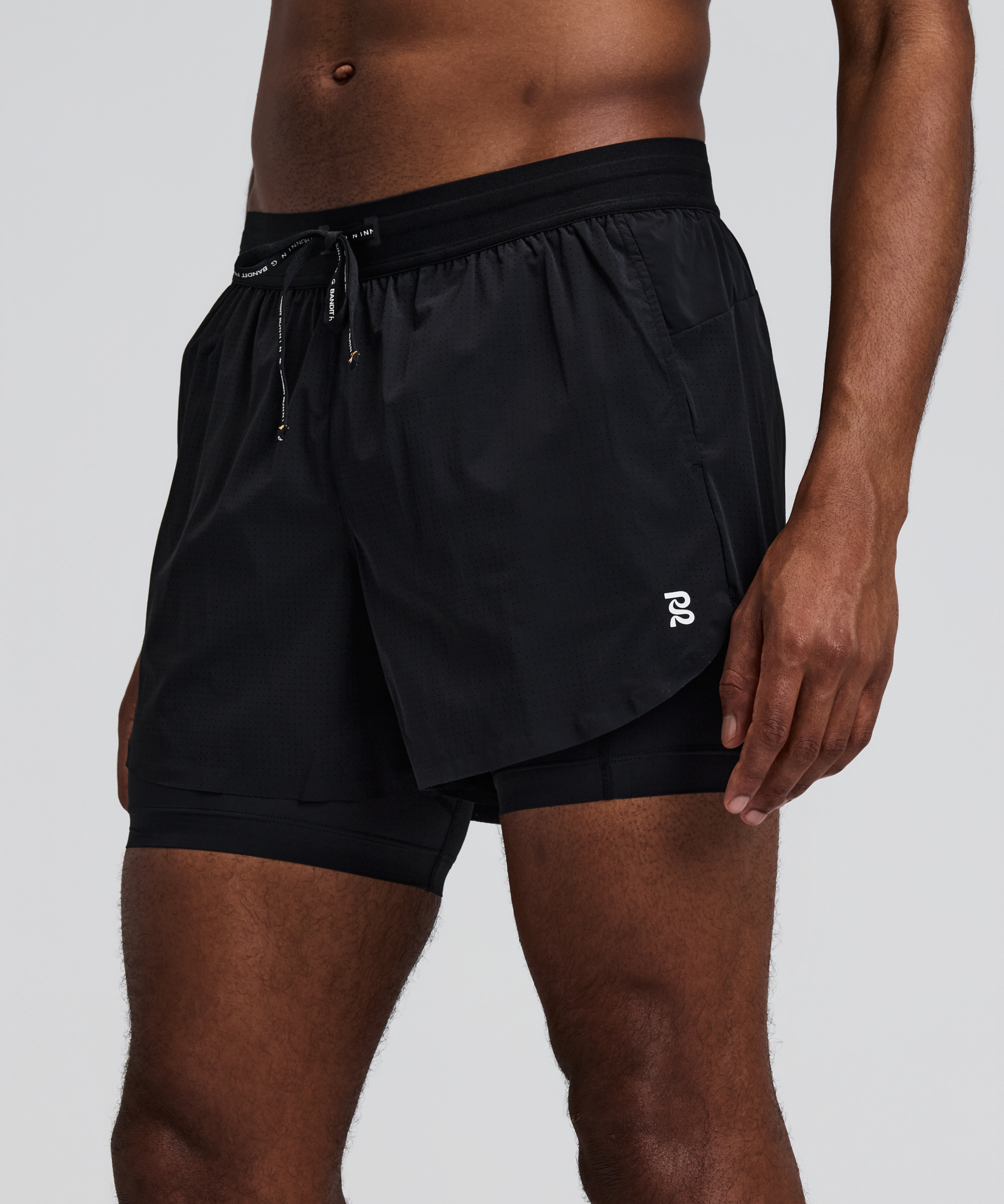 Bandit Mens Vento 2 In 1 Run Short Black