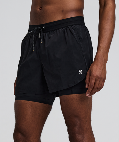 Bandit Mens Vento 2 In 1 Run Short Black