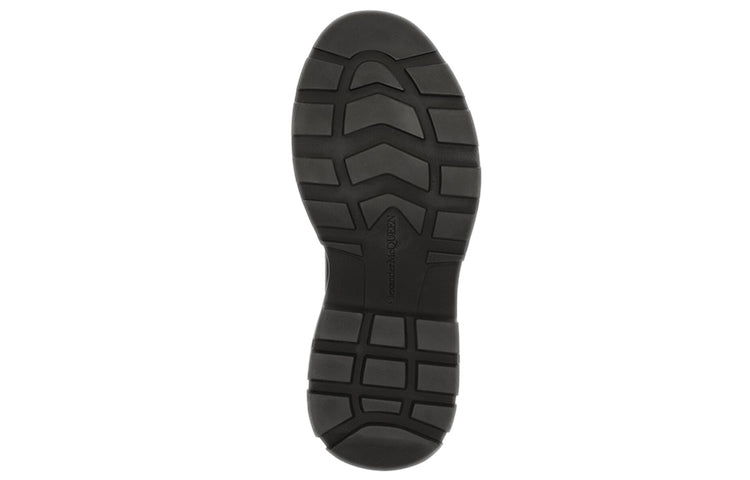 Alexander McQueen Tread Slick Boot Leather Graffiti Black White